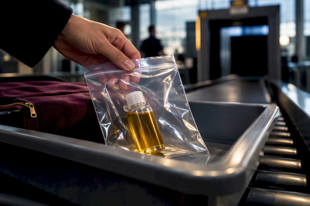 Aceite apto para el control de seguridad en aeropuertos