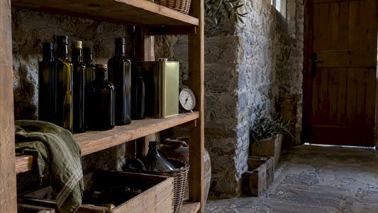 Aceite guardado en una bodega fresca y resguardada