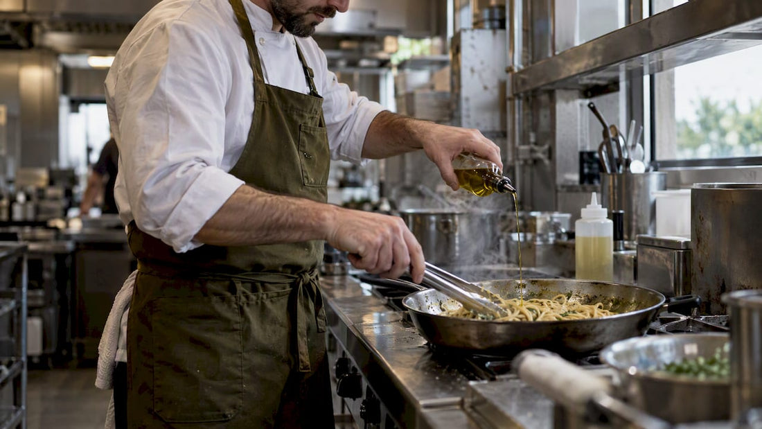 Pasta casera con aceite de oliva